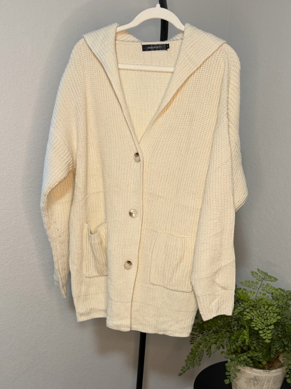 Market Cream Knit Cardigan Sweater